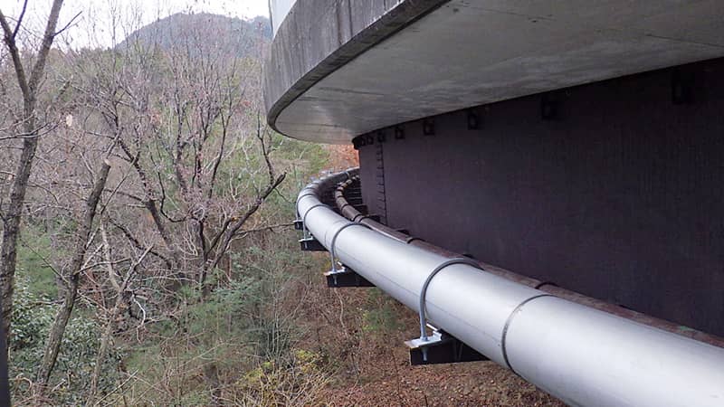 水管橋架設工事後の写真